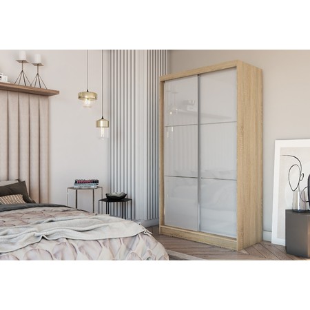 Kvalitní Šatní Skříň Viviana 180 cm Dub sonoma/bílá Furniture