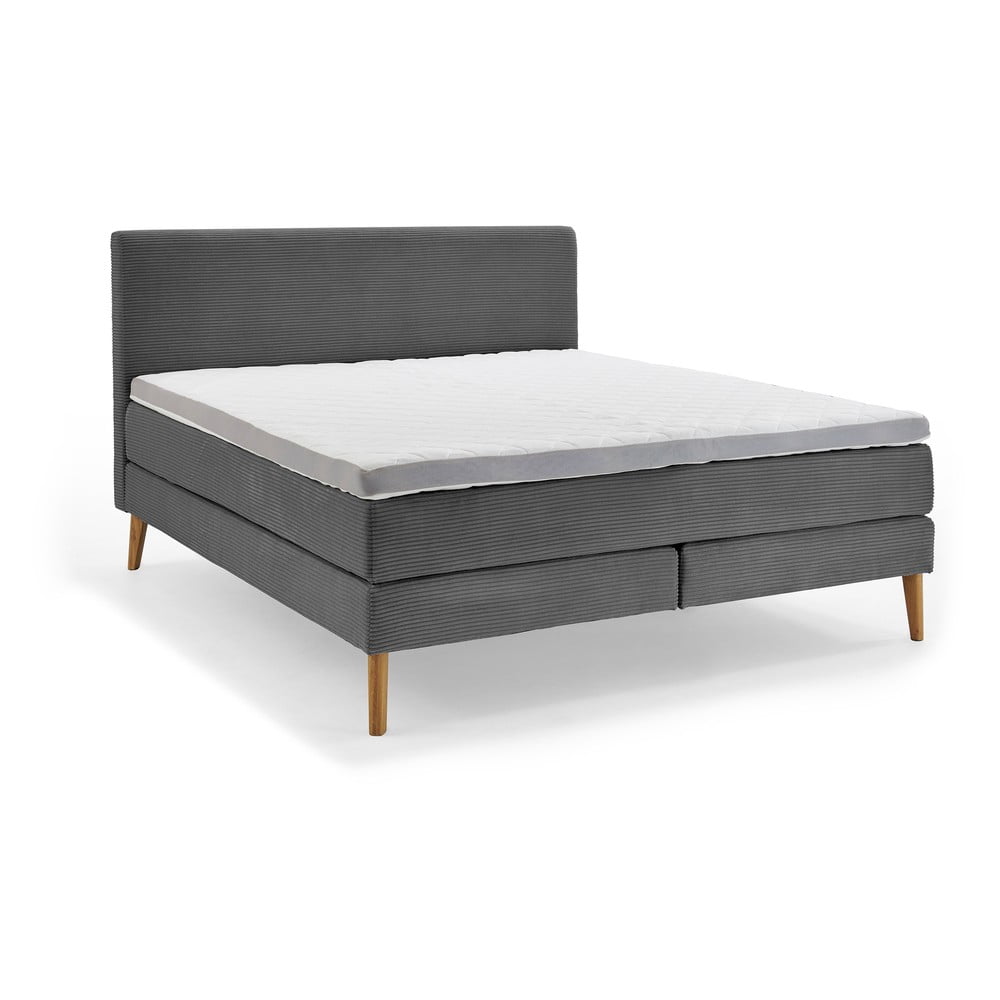 Sötétszürke boxspring ágy 160x200 cm Linea - Meise Möbel